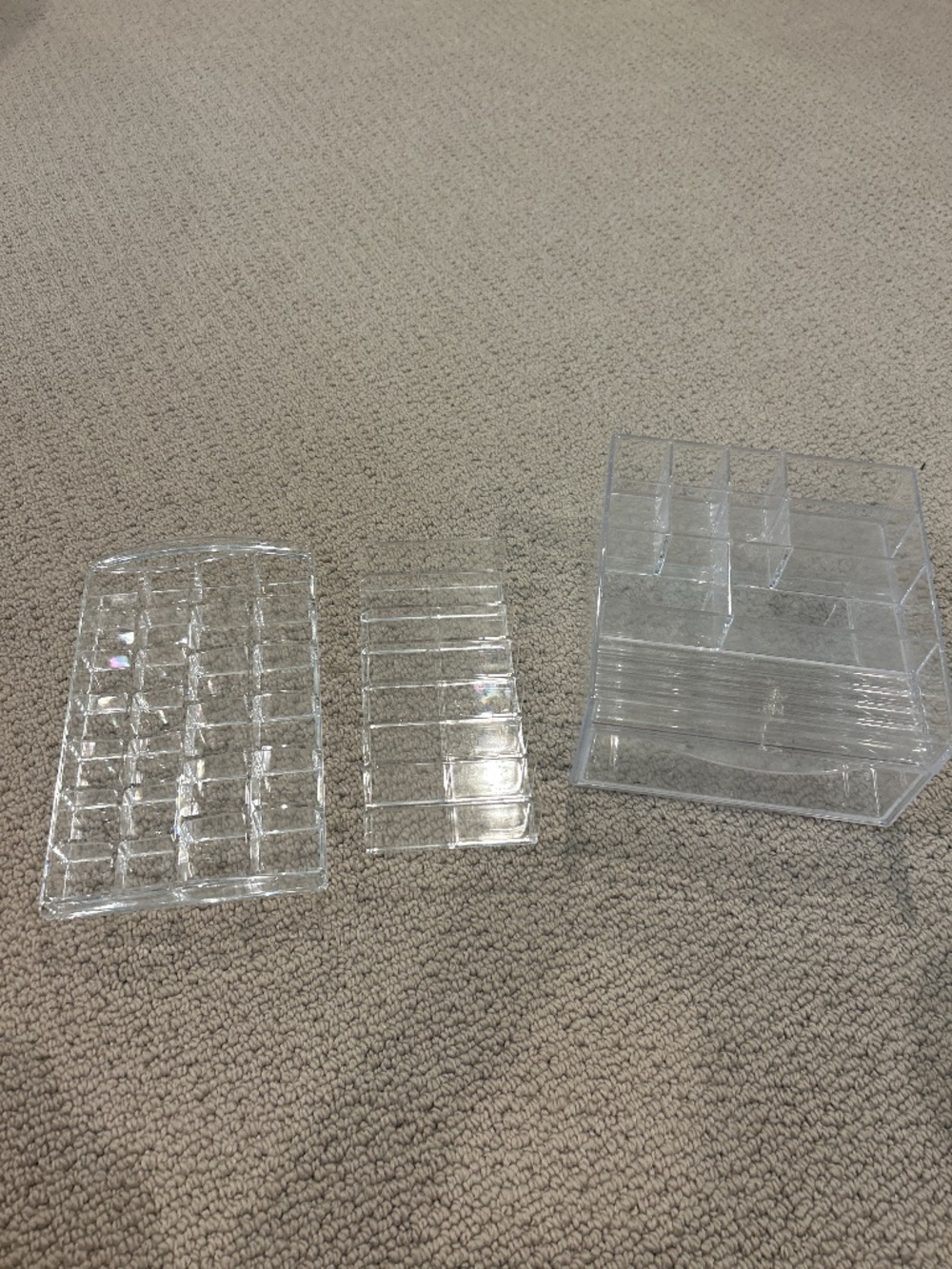 3 piece makeup organizer set
